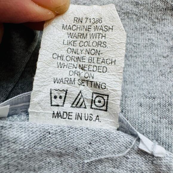 Third Street USA Made Cotton College Spirit Grey Football Tee Shirt - Picture 5 of 6